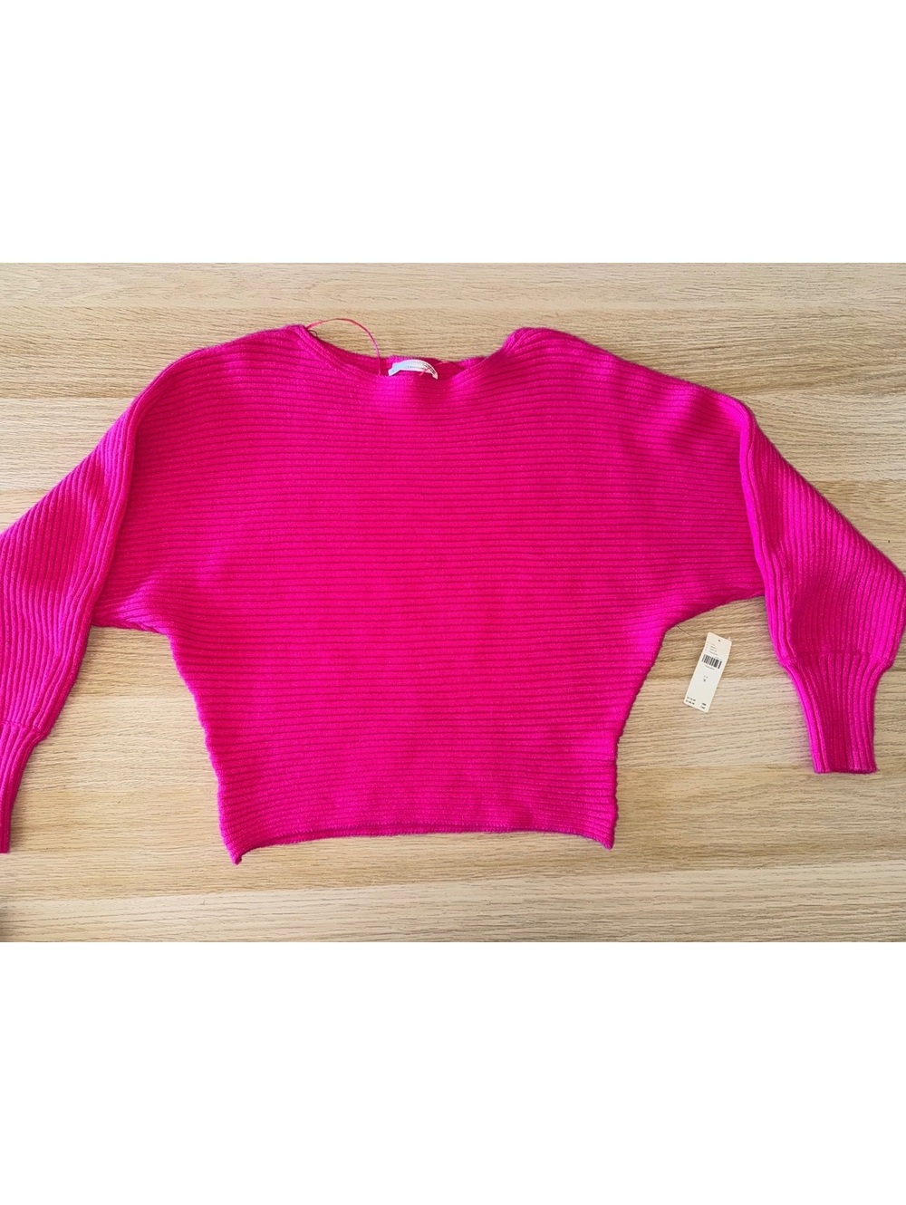 NWT Anthropologie Pink Rose Ribbed Knit Sweater Size M